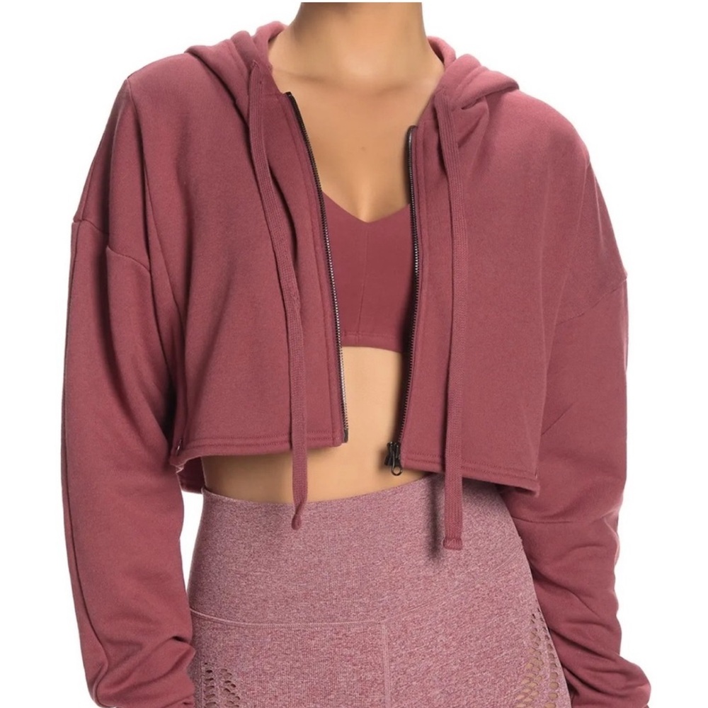 Alo Yoga Extreme Crop Zip Up Hoodie Size Large